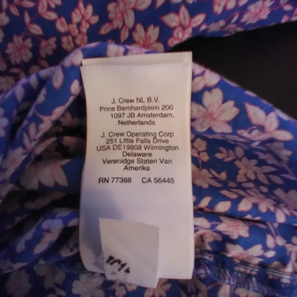 J Crew Floral Purple and Pink Blouse Ruffled Sleeve Cottagecore Fairy Boho